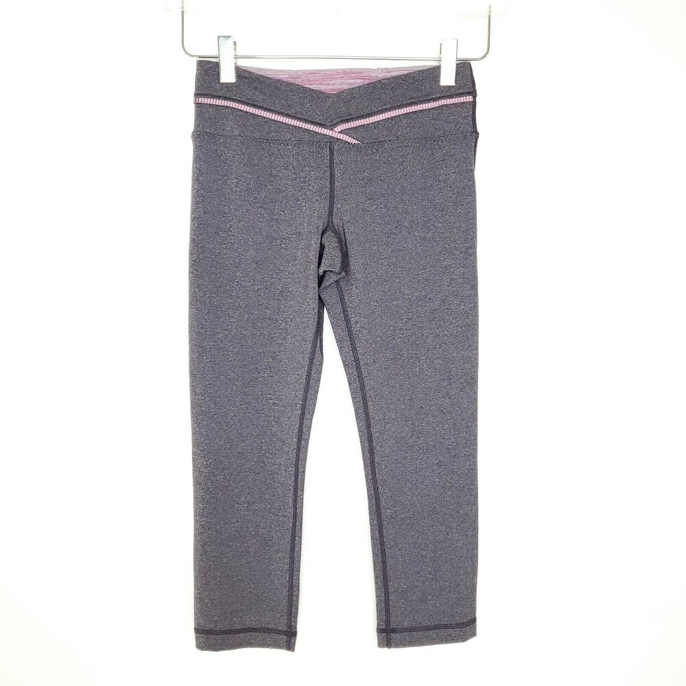 Lululemon Priiti Crop Leggings 4 Heathered Coal Gym Yoga Running